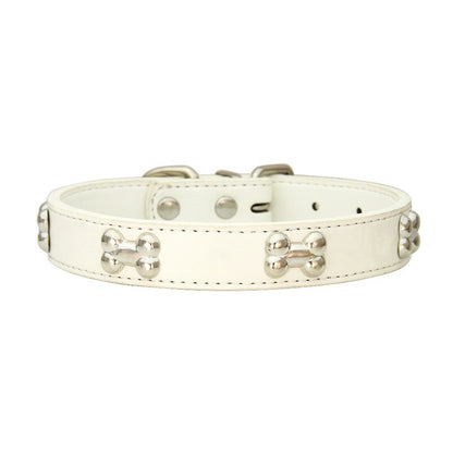 Novas coleiras de couro duráveis para cães, coleiras para filhotes de pug para cães pequenos e grandes, coleira de pescoço GXQ13