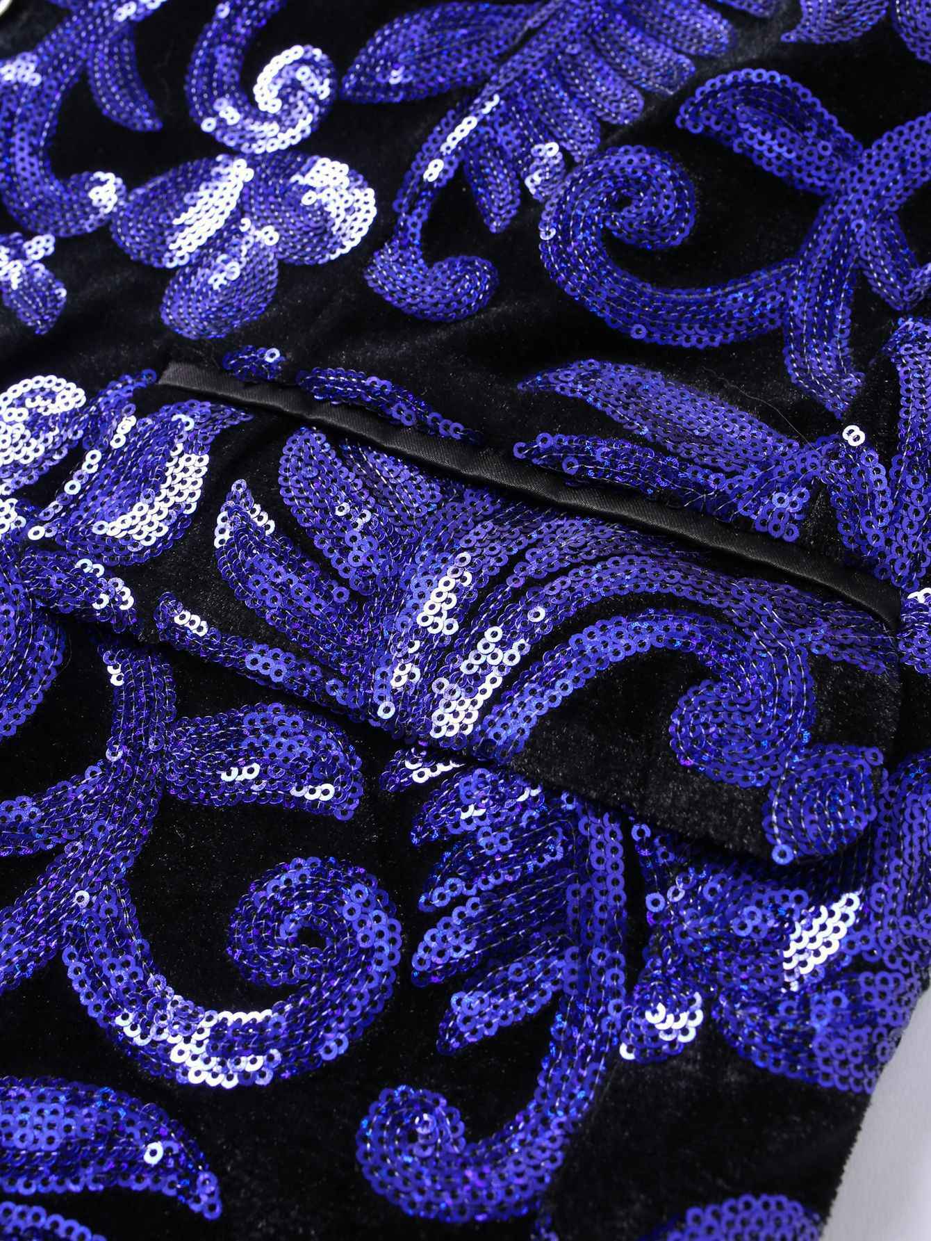 Shiny Sequin Embellished Single Button Stage Performance Outerwear in Blue Gold Green Purple Options for Men's Red Suit Jacket