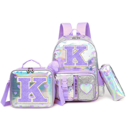 Mochila para meninas com estampa "Love" para a escola primária. De volta às aulas? O tamanho e a fonte das letras são aleatórios?