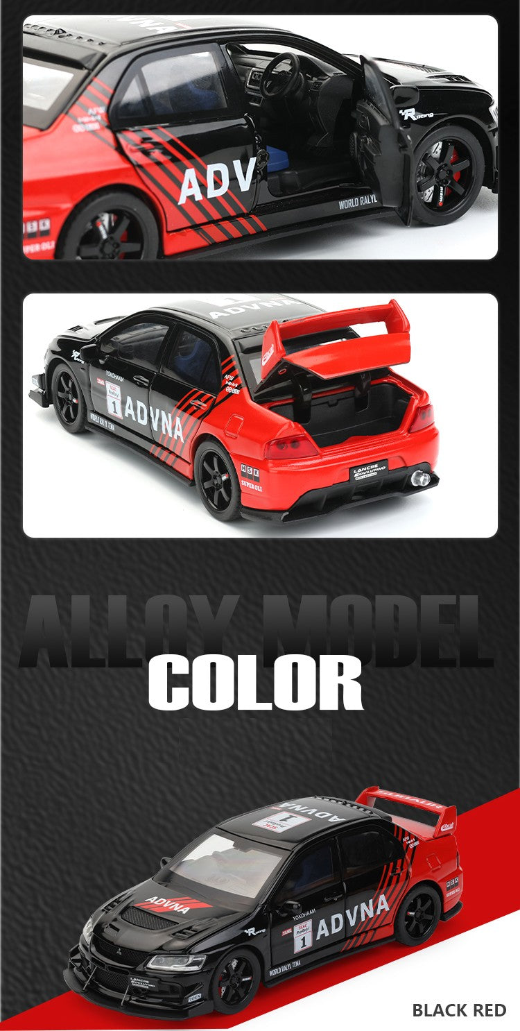 1:32 Mitsubishi Lancer Evolution EVO Pista Pintado Sports Metal Liga Modelo de Carro Fundido Veículo em Miniatura Miniatura GT Presente Amigo