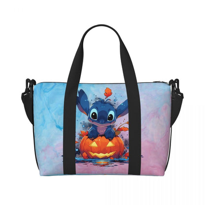 Custom Large SLilo And Stitch Cartoon Tote Bag Women Anime Shopping Shoulder Beach Gym Travel Bag