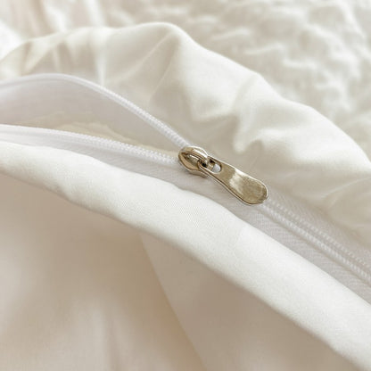 Conjunto de cama de renda coreana 3 peças de seersucker (1*Capa de Edredom + 2*Fronhas, Sem Enchimento) para quarto de hóspedes