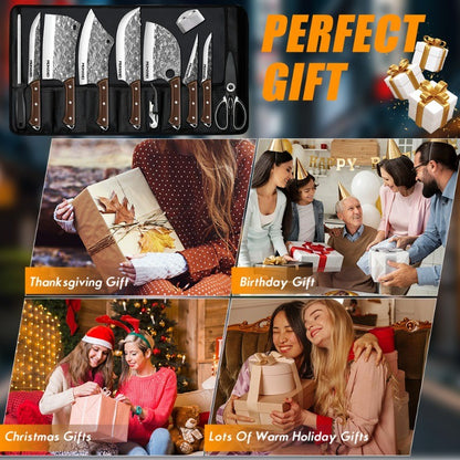 ZENG 14PCS Japanese Chef Knife Set High Carbon Steel Sharp Blade for Meat Slicing Peeling Chopping Cooking Kitchen Knives Set