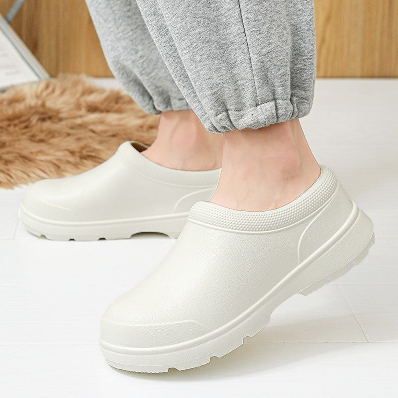 Chef shoes four seasons soft sole anti-slip oil-proof waterproof kitchen work shoes men's sandals garden shoes outdoor slippers