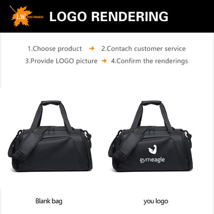 Customized Travel Bag Logo Large Capacity Storage Bag Men's Handheld Shoulder Bag Sports Gym Bag DIY