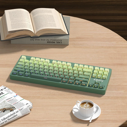 Novas Teclas 133 Gradiente Verde Shine Through Keycaps Impressão Lateral PBT Keycap Perfil Cherry Double Shot para Teclados Mecânicos