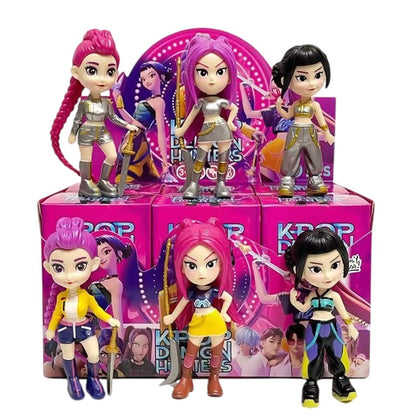 New 10cm 6pcs Random Blind Box Anime K-Pop D-emon H-unters Girl Group RUMI MIRA ZOEY Figure Action Pvc Models Toy Ornament Gifts