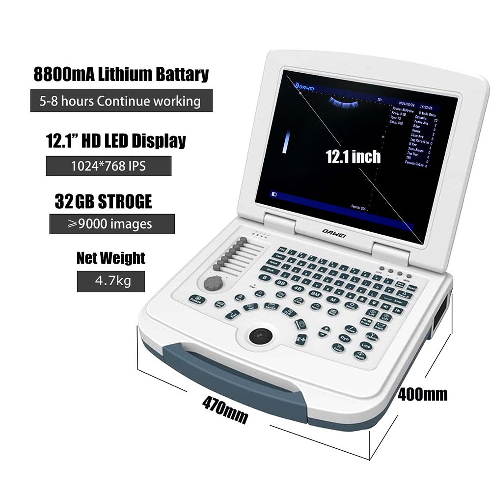 Máquina de Ultrassom Veterinário Portátil com Sondas (B, BB, 4B, B+M, M) para Hospital Veterinário, Casa, Fazenda