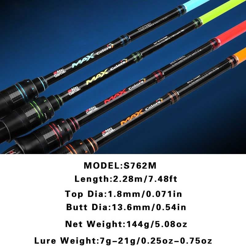 Vara de pesca Abu Garcia Rainbow original 4 cores 2 partes Vara de pesca de isca