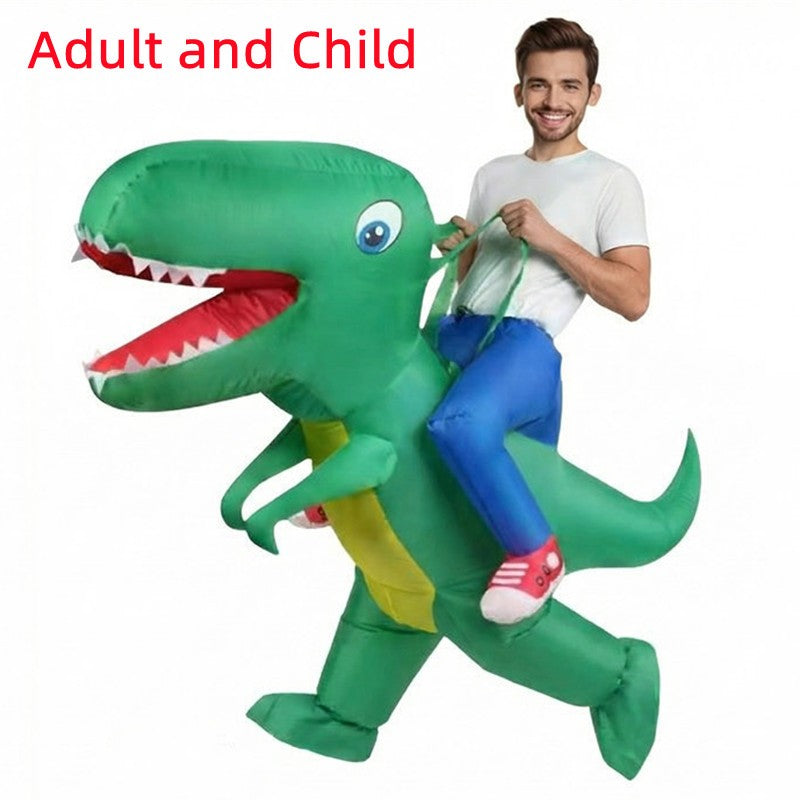 Adult & Child Inflatable Dinosaur Costume Rideable Tyrannosaurus Rex Air-Filled Fun Costume for Masquerade Parties & Halloween