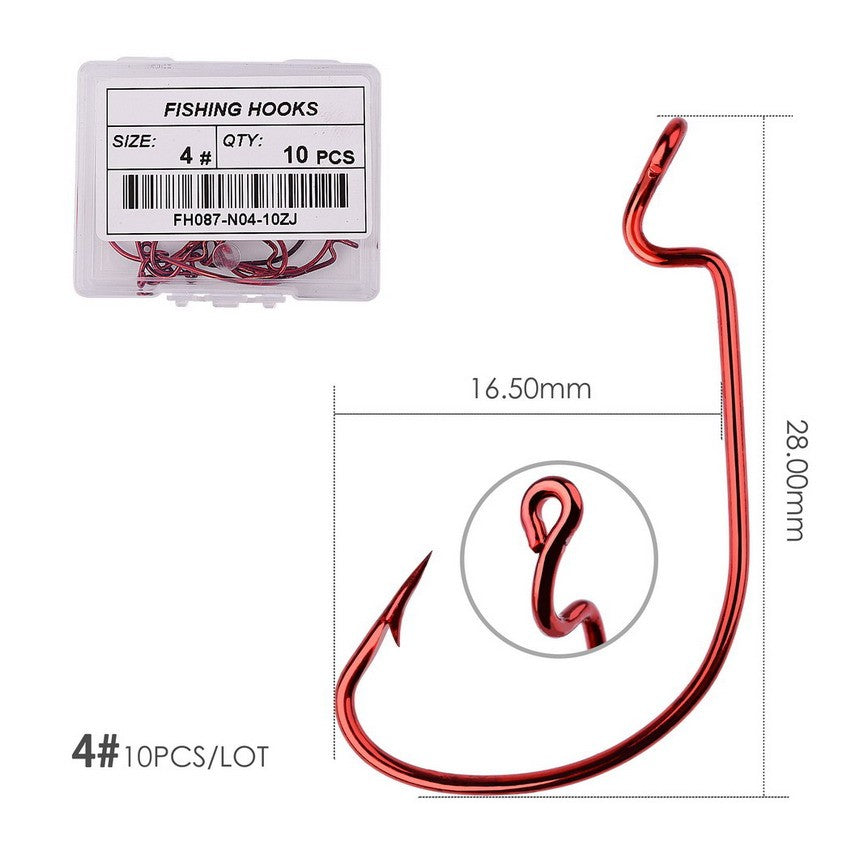 10 pçs/caixa Anzol Offset 8# - 5/0# anzol crank para isca soft worm anzol crankbait pesca acessórios pesca anzóis