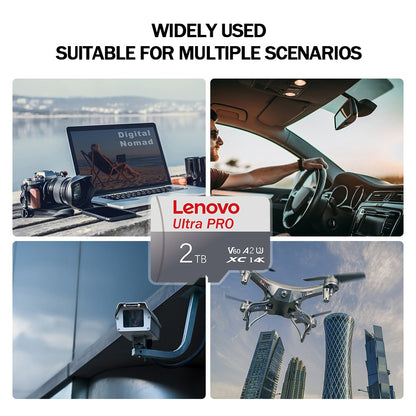 Cartão de Memória Lenovo 1TB Cartão SD 128GB Classe 10 Cartão TF 4K Cartão SD 1TB Cartão Micro TF SD de Alta Velocidade 512G 256GB para Celular Nintendo