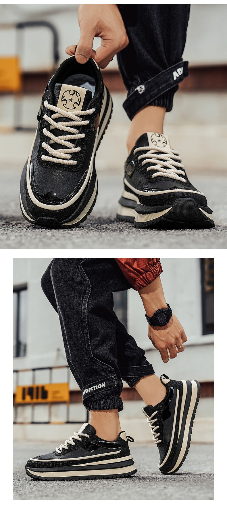 PARZIVAL Men Sneakers Casual Shoes Fashion Outdoor Sports Shoes Runner Tenis Trainer Leather Running Shoes Breathable Men Shoes