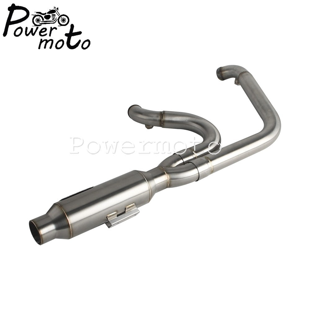Motorcycles 2-Into-1 Exhaust Muffler Pipes Tube For Harley Dyna Fat Bob Low Rider S Street Bob Wide Super Glide FXD 2006-2017