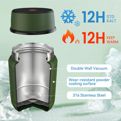 Marmita Térmica a Vácuo FEIJIAN de Aço Inoxidável 316 - 750ml com Colher Grátis