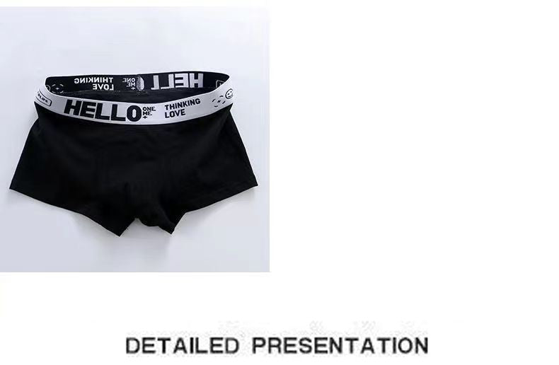 5PCS Boxer Panties Men Letter Underwear Trunks Sexy Underpant Comfortable Breathable Soft Cotton Panties Boxer Shorts Plus Size