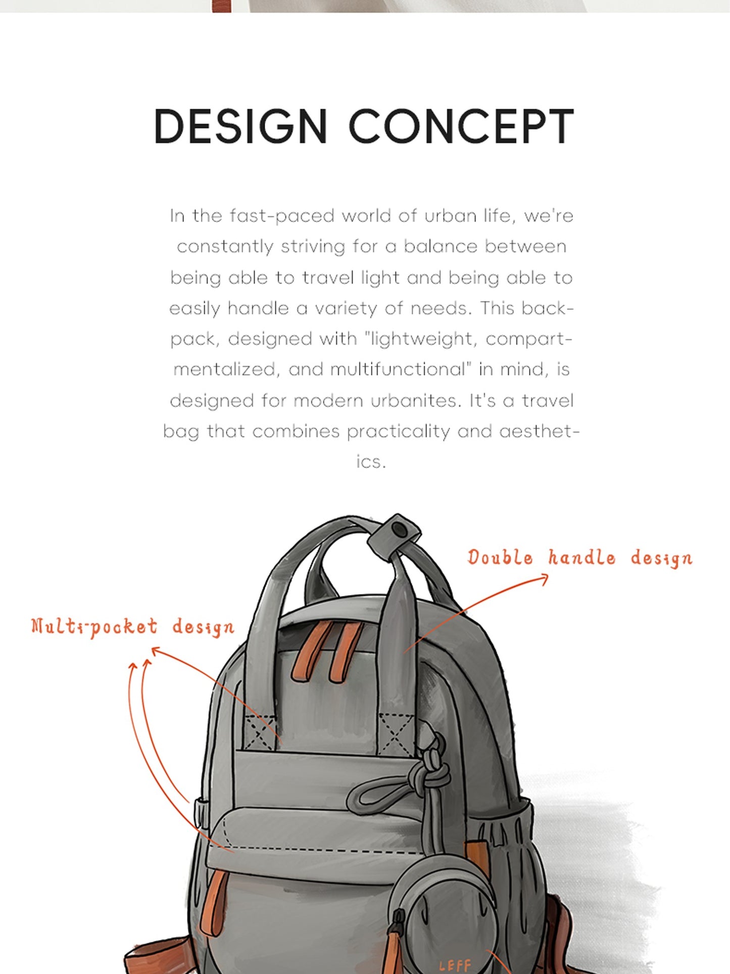 LEFF Women Backpack 15.6 Inch Large Capacity Laptop Backpacks Waterproof Outdoor Commuting Backpack Lightweight Travel Backpacks