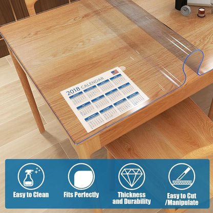 1.5mm Thick Clear Table Protector, Clear Table Cover Protector, Plastic Table Cover, Clear Desk Mat Desk Pad, Desk Protector Mat