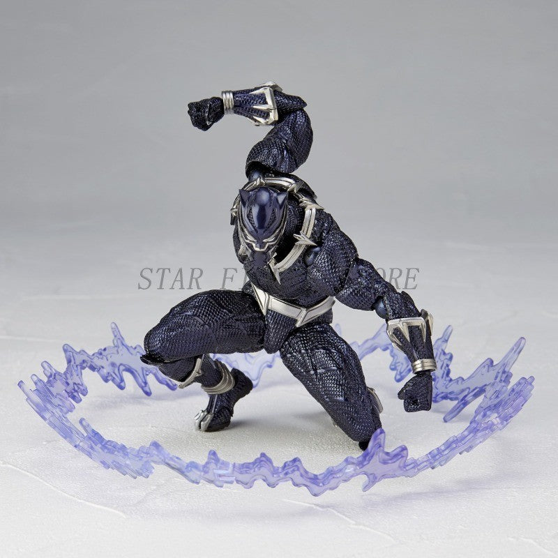 Amazing Yamaguchi Black Panther Action Figure Collection Model 15cm Kaiyodo Revoltech #030 Marvel T Challa Movable Figurine Toys
