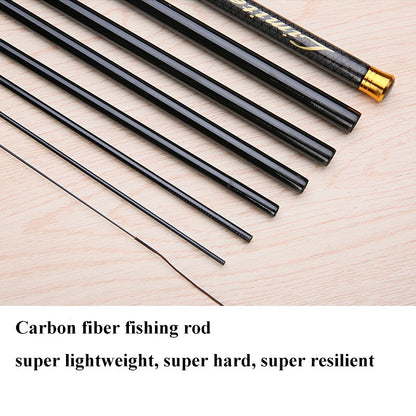 1 vara de pesca telescópica de fibra de carbono super leve e resistente 3,6M/4,5M/5,4M/6,3M/7,2M para pesca de riacho