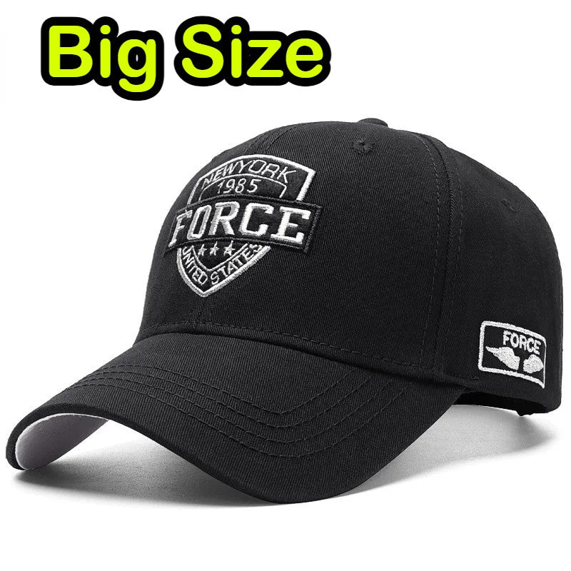 Boné de Beisebol Masculino Tamanho Grande para Cabeças Grandes Algodão Ajustável Boné Snapback 56-60CM 60-65CM Boné de Beisebol Unissex Nova York