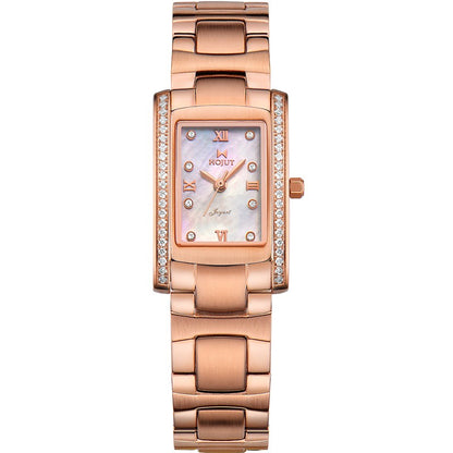Classic square waterproof stainless steel material women's quartz watch