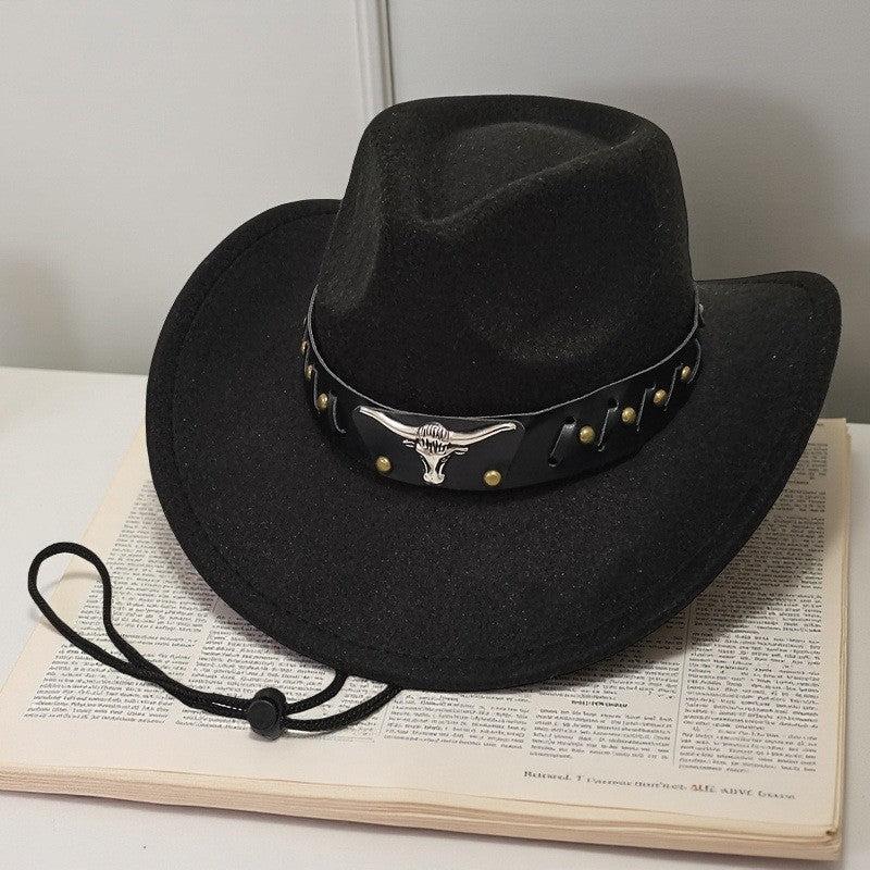 Rivet Hat Outdoor Felt Hat Western Hat Windproof For Windy Conditions Horseback Riding Western Events