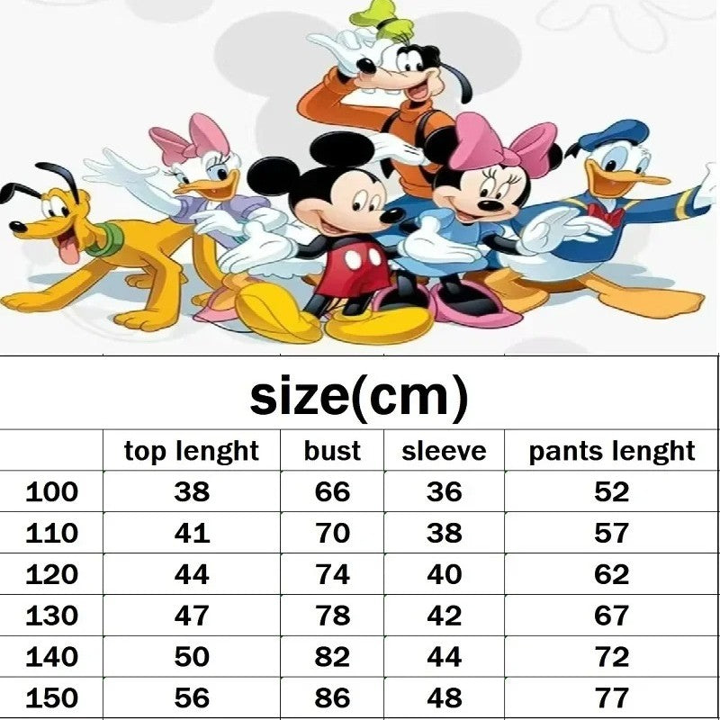 Disney Autumn Baby Boys Clothes Set Kid Mickey Printed Sweatshirts Pullover Top and Pants 2pc Suit Children Boy Patchwork Outfit