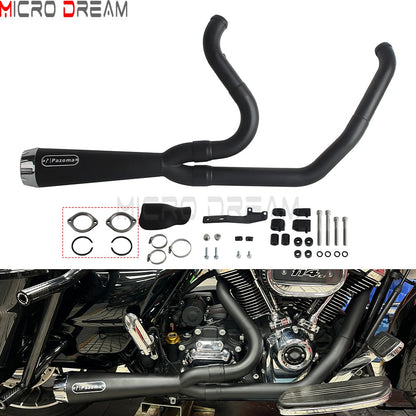 2 into 1 Motorcycle Engine System Pipe Slip on Exhaust Mufflers For Harley Street Glide ST FLHXST EFI FLHX Special FLHXS 2017-25