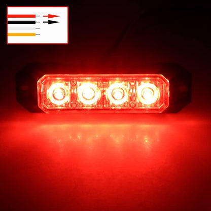 1PCS 4LED Strobe Warning Grille Flashing Lights Emergency Universal Trailer Truck Police Strobos Car Security Signal Lamp 12-24V
