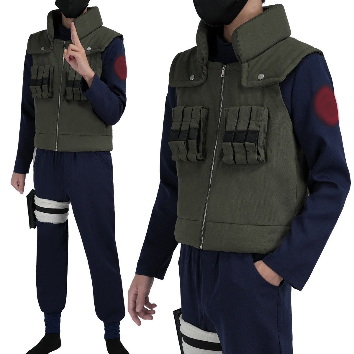 HOLOUN Anime Hatake Kakashi Cosplay Costume Vest T-shirt Pants Pouch Cos Convention Gift Halloween Christmas