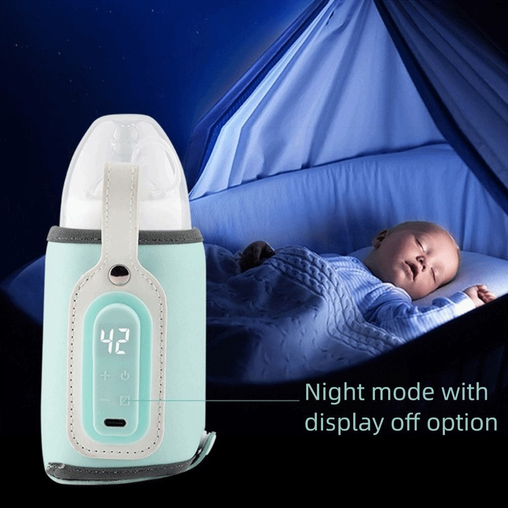 LED Display Portable Baby Bottle Warmer Smart Temperature Control 24H Constant Temperature Milk Bottle Insulation Sleeve