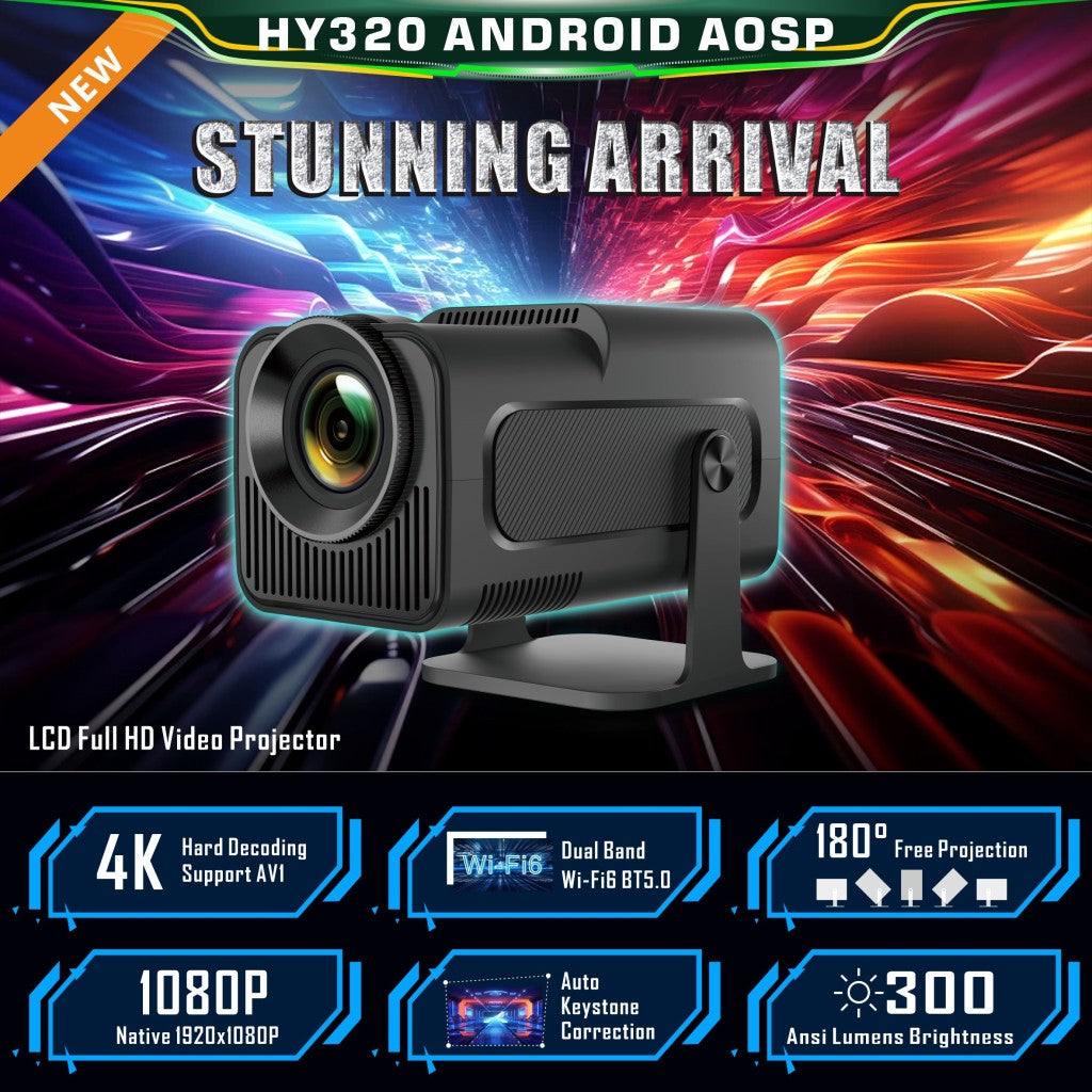 Salange HY320 MINI Projetor Android 11.0 LED Beamer Home Cinema 300ANSI 720P WIFI Smart TV HD 1080P 4K Filme