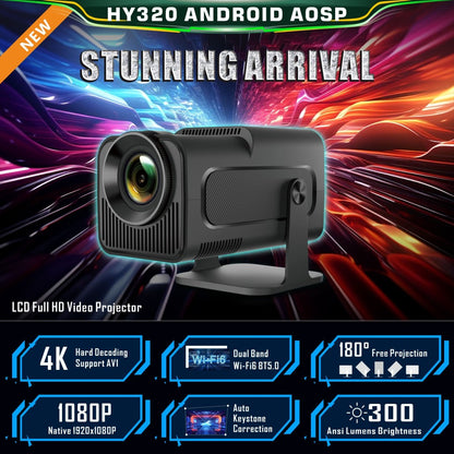 Salange HY320 MINI Projetor Android 11.0 LED Beamer Home Cinema 300ANSI 720P WIFI Smart TV HD 1080P 4K Filme
