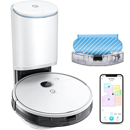 Solução de Limpeza Inteligente para Casa com Robô Aspirador e Passa Pano 3 em 1 com Esvaziamento Automático para Pisos Duros e Tapetes 200 Minutos de Funcionamento 3000Pa H