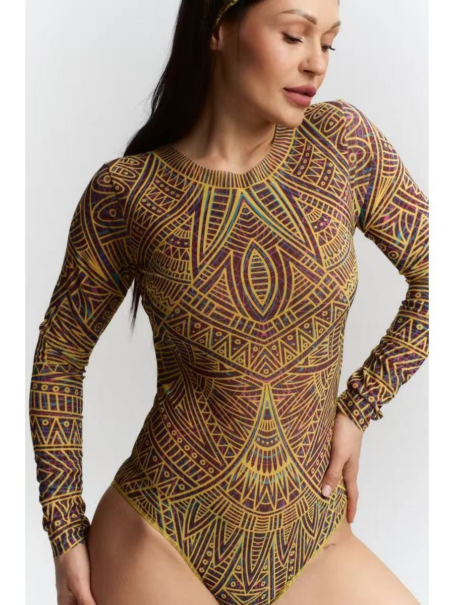 2025 New One Piece Printed Swimsuit Bikini Long Sleeved Swimsuit Bikini Set High Waist Bikinis Swimwear Beach Swimsuit Swimwear