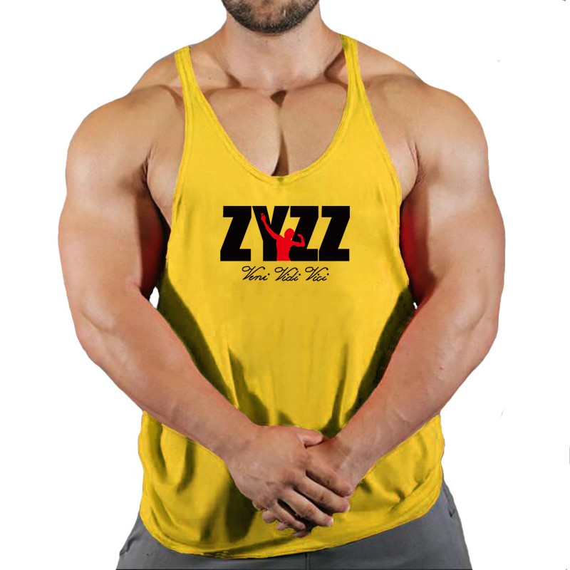Gym Sleeveless Shirt Men Bodybuilding Tank Tops Fitness Workout Cotton Print Singlet Stringer Undershirt Male Casual Summer Vest