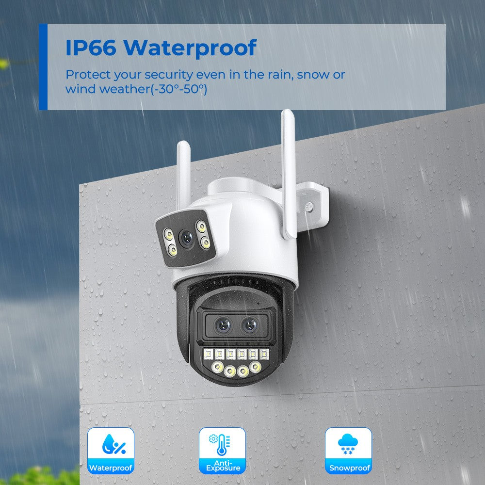 BESDER 12MP 6K PTZ Wifi Camera Dual Lens 8X Digital Zoom AI Human Detection Outdoor 8MP CCTV IP Camera Security Protection iCSee