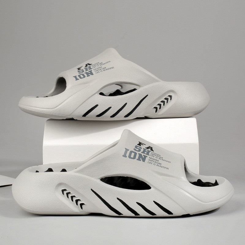 Comwarm New Men Massage Slippers Slides Indoor Outdoor Sandals Beach Casual Shoes Comfortable Sole Men's Slippers Big Size 38-47