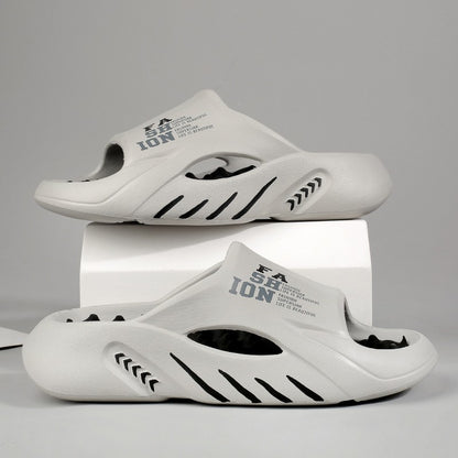 Comwarm New Men Massage Slippers Slides Indoor Outdoor Sandals Beach Casual Shoes Comfortable Sole Men's Slippers Big Size 38-47