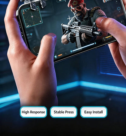 NEW Six Fingers Linkage Gamepad Mobile PUBG Game Trigger L1 R1 ABS Body Alloy Key Mechanical Buttons for 6.0-14.0mm Smart Phone