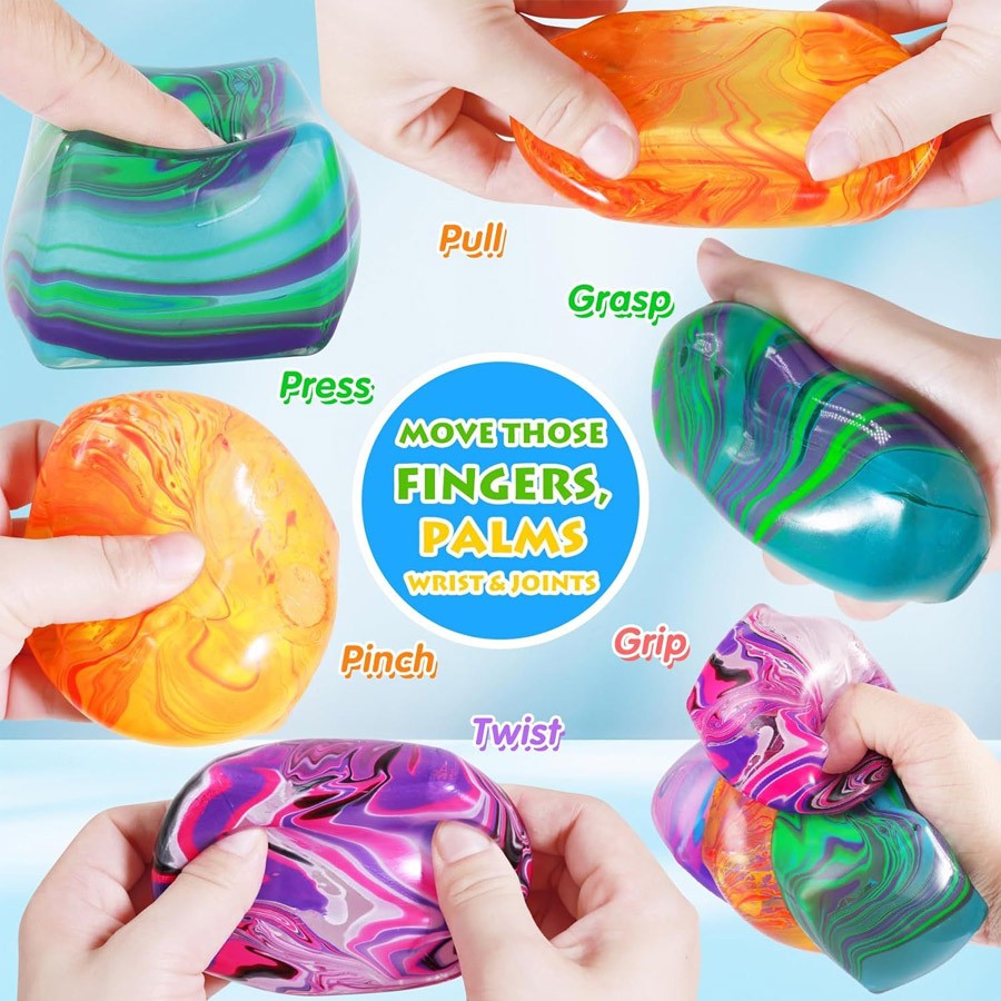 Soft Slow Rebound Stress Cube Color Swirl Rotating Sensory Squeeze Toy Anxiety Relief Fidget Toy Classroom Prize for Kids Adults