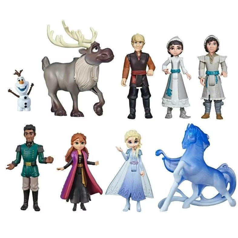 10 pçs/lote Disney Novo Frozen 2 Anna Elsa Bonecos de Ação Kristoff Olaf Coleção de Bonecas para Meninas de 5 a 11cm