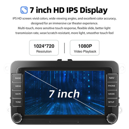 7" Car Stereo Android 14 For VW Volkswagen Jetta Passat Golf MK5 MK6 Apple Carplay GPS Navigation FM Radio WiFi SWC Head Unit BT
