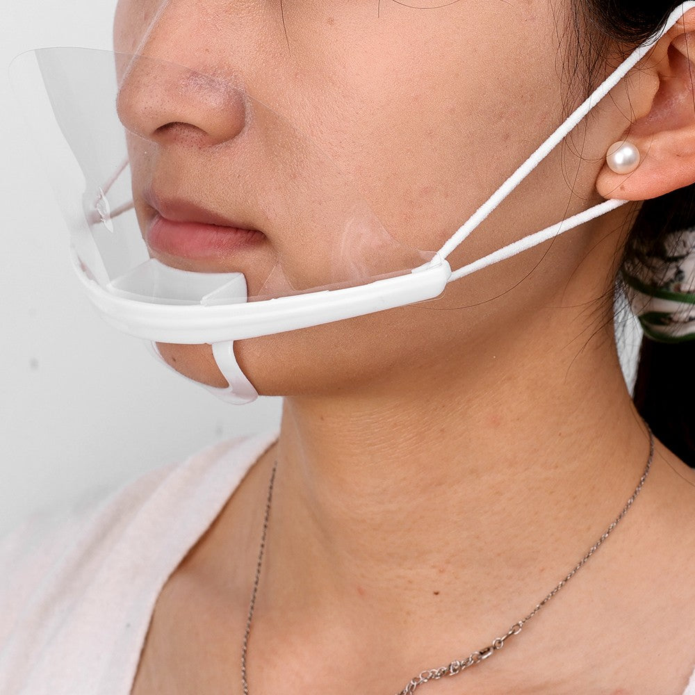 10/5/1x Plastic Clear Mask Shield Anti-Fog Reusable Restaurant Food Handlers Beauty Chef Waiter Protective Mask Open Face Guard