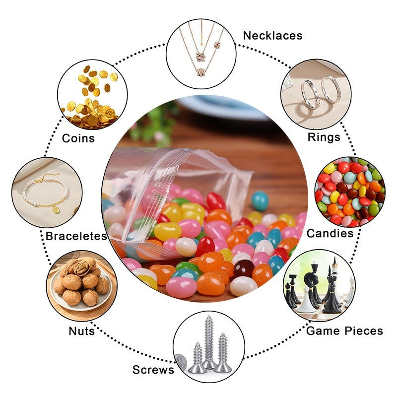 200/100PCS Transparent Zip Bags Food Jewelry Vacuum Storage Bag Plastic Thicken Reclosable Poly Bag Kitchen Organization Package