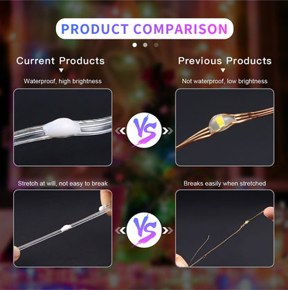 40M Led String RGB Light Smart Outdoor Festoon Party Leather Line IP65 Bluetooth Music Lamp String Fairy Lights Holiday Lighting