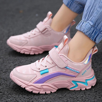 Children Sneakers Casual Shoes for Girls Pink Comfortable Leather Running Sports Kids Girl Flat Breathable Shoes