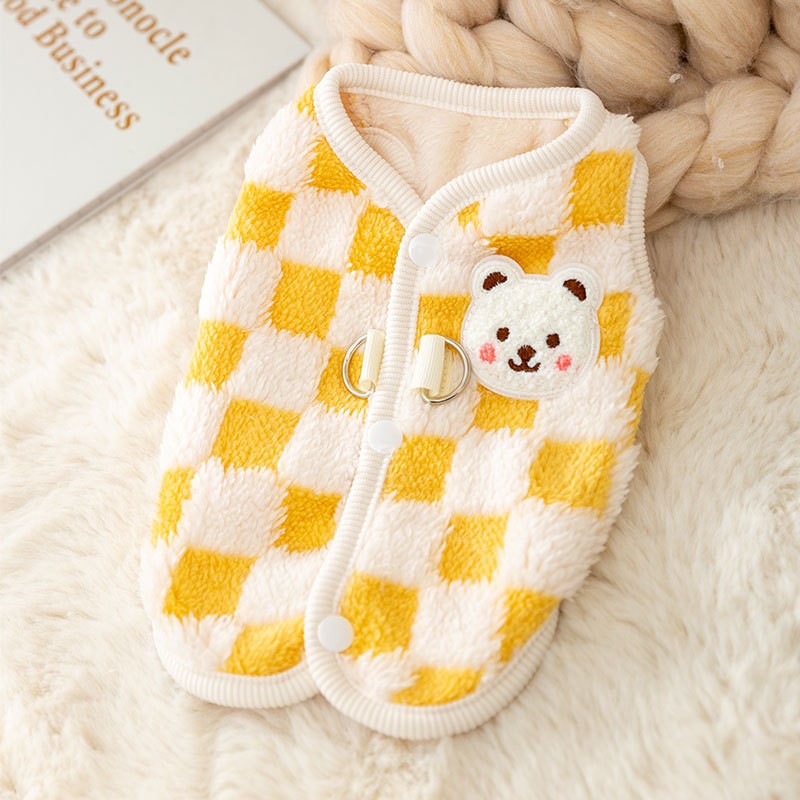 Roupas de cachorro de lã de outono Colete de cachorro com estampa de coelho Moda Moletom de cachorrinho Quente Colete de gato Pulôveres Moletons de estimação Fantasia de chihuahua