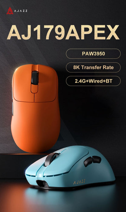 AJAZZ AJ179 APEX PAW3950 30000DPI 8Khz Wireless Gaming Mouse Right Handed Ergonomic Mouse with RGB Magnetic Screen Charging Base